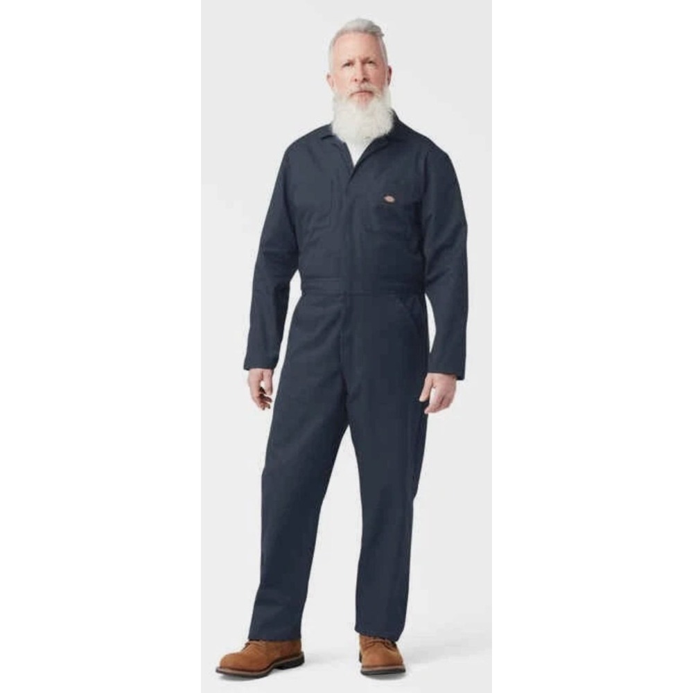 Dickies Men's Performance Coveralls Navy Flex Temp Control Polyester ~ 2XL Reg
